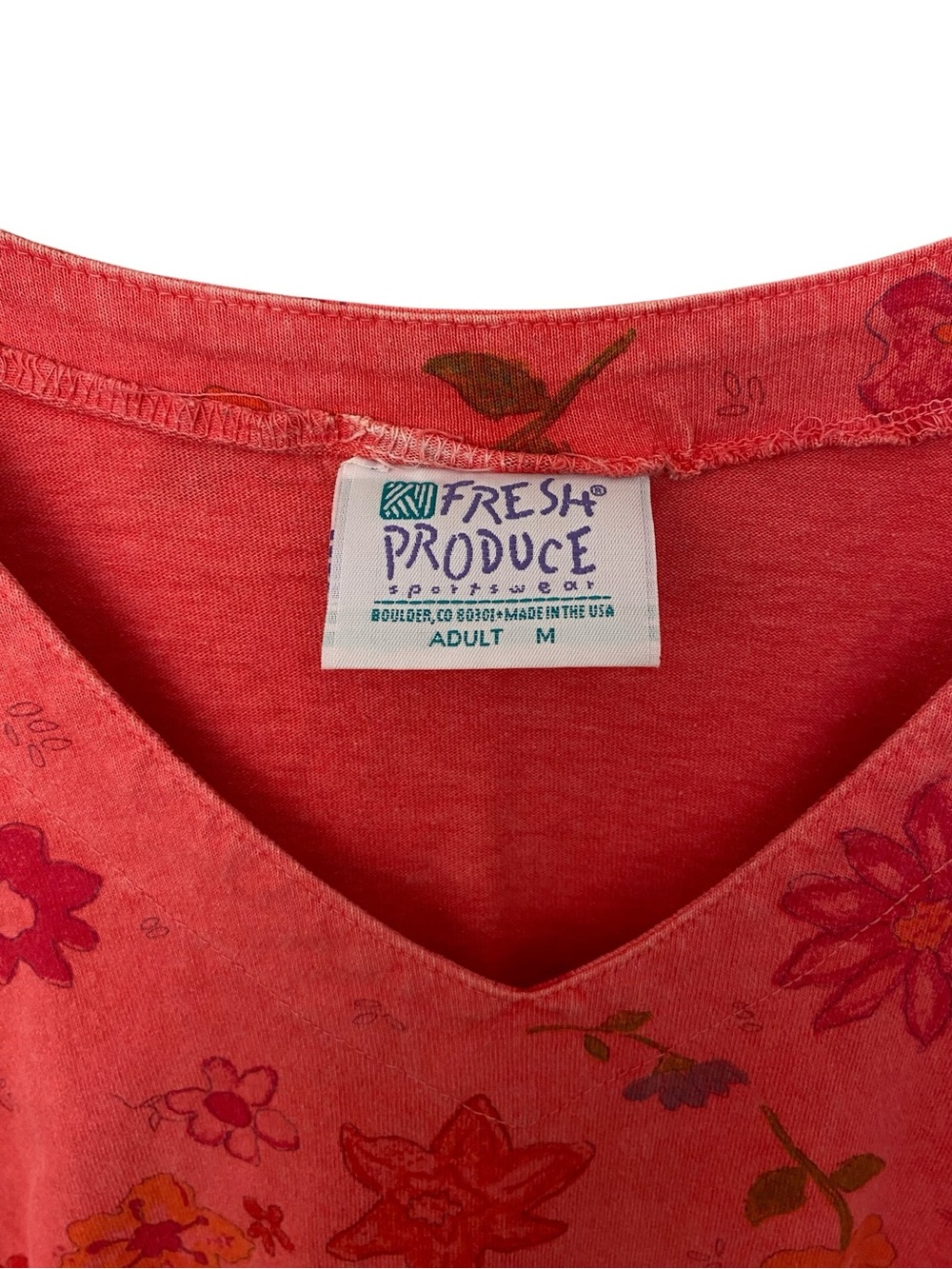 Fresh produce Sleeveless Coral Floral V-Neck Maxi Dress SZ medium - Picture 4 of 5